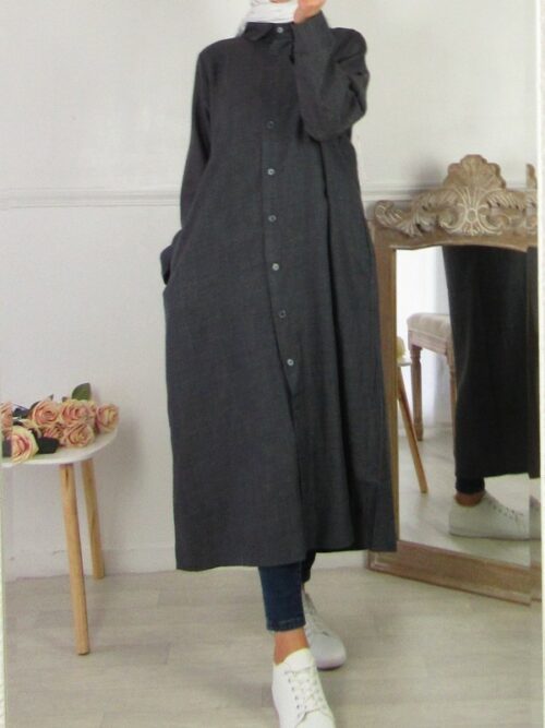 Chemise ample - Gris souris