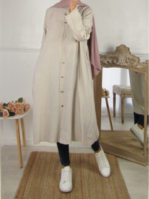 Chemise/Tunique avec poches - Beige