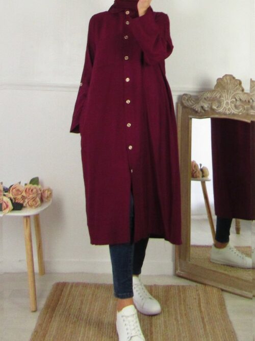 Chemise/Tunique avec poches- Bordeaux