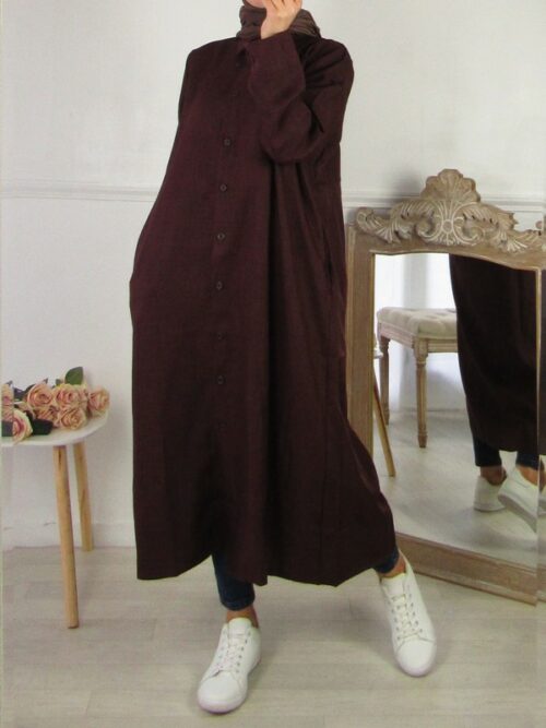 Chemise ample - Marron