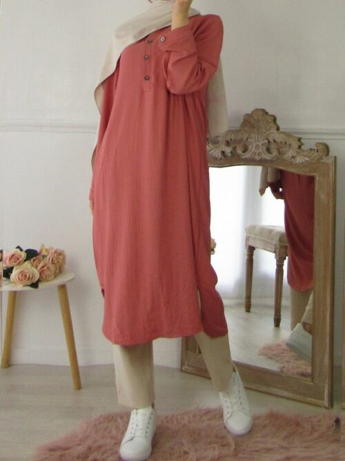 Tunique jersey - Corail