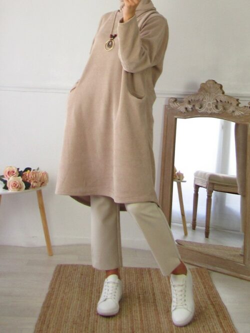 Tunique en velours - Beige