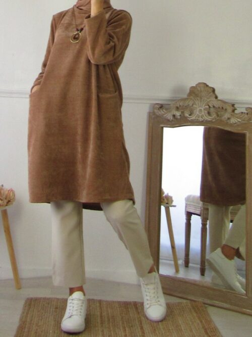 Tunique en velours - Camel