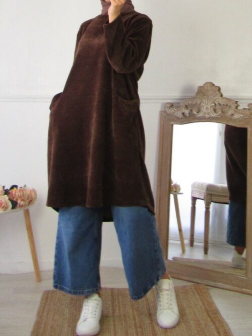 Tunique en velours - Marron