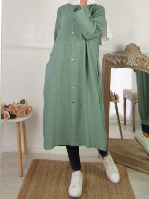 Chemise/Tunique avec poches - Vert d'eau