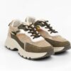 Baskets femme - Vert kaki/Taupe