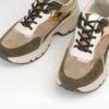 Baskets femme - Vert kaki/Taupe