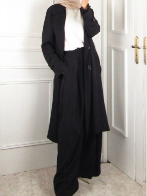 Veste légère longue - Noir