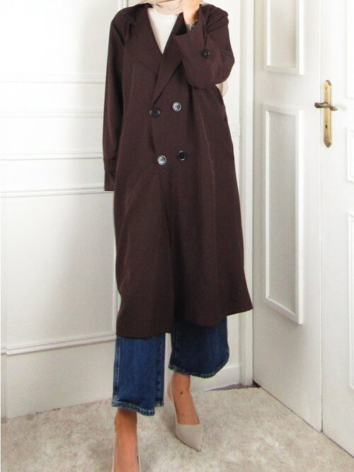 Veste légère longue - Marron